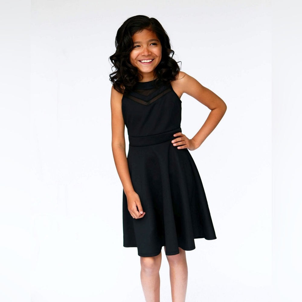 Emerald Sundae big girls black skater party dress